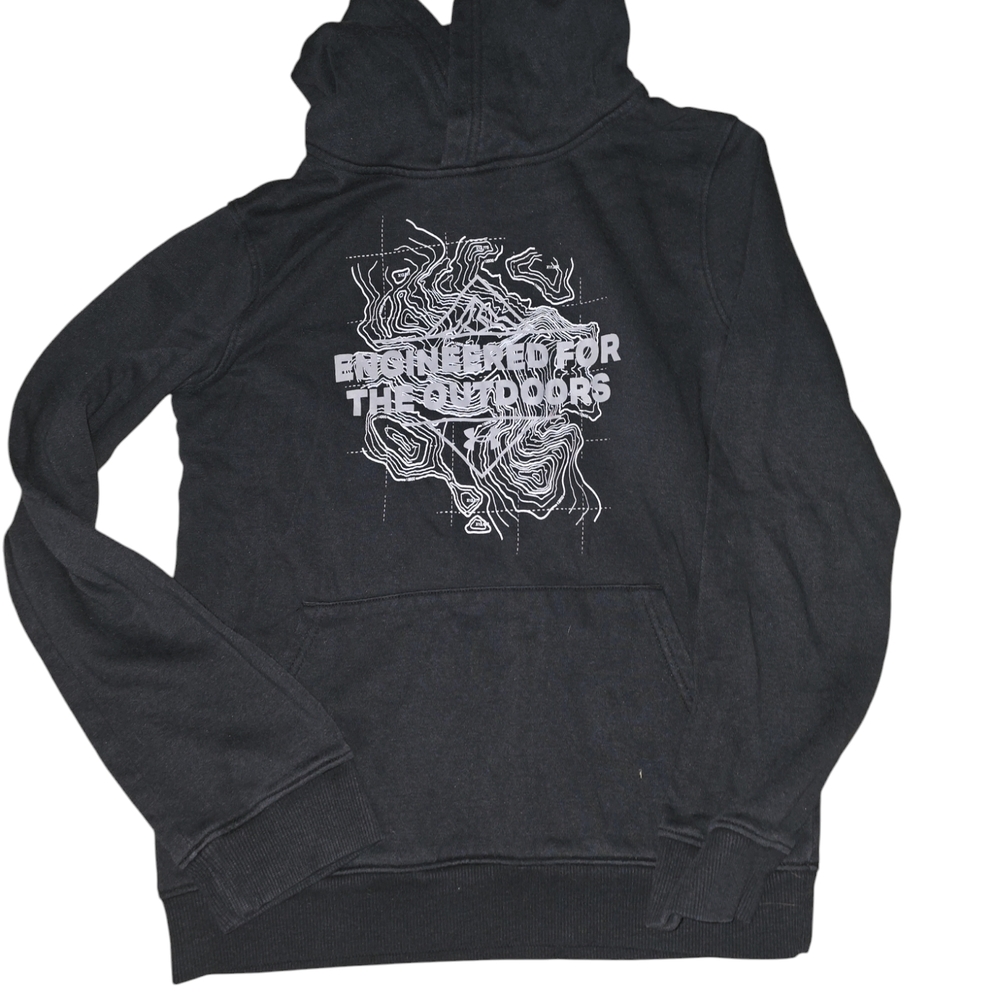Under Armour Black Hoodie with Intricate Graphic Design